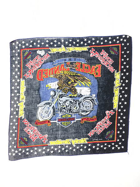 雑貨 古着 HARLEY DAVIDSON イーグル バイク 星 パターン 100