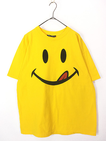 古着 90s USA製 Joe boxer スマイル にこちゃん フェイス Tシャツ XL位