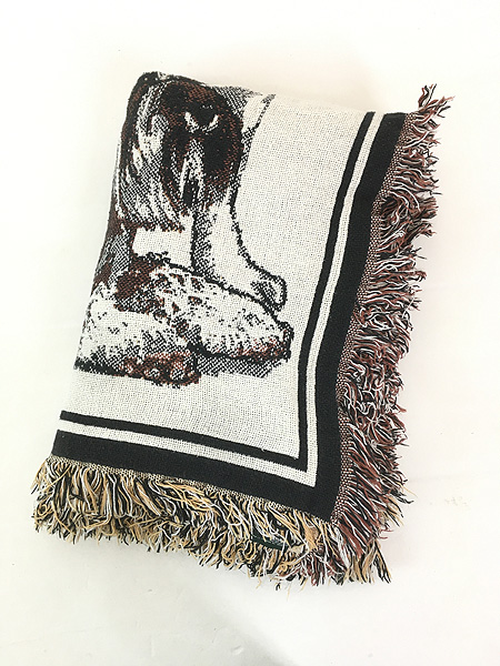 雑貨 古着 USA製 犬 わんちゃん アニマル ゴブラン ラグ マット