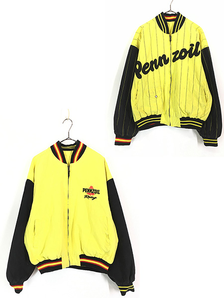 古着 90s PENNZOIL オイル 企業 レーシング 刺しゅう リバーシブル