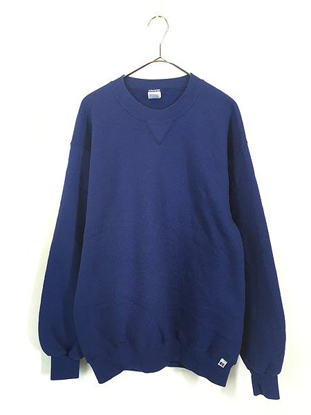 古着 90s USA製 Russell 無地 ソリッド 前V セットイン スウェット