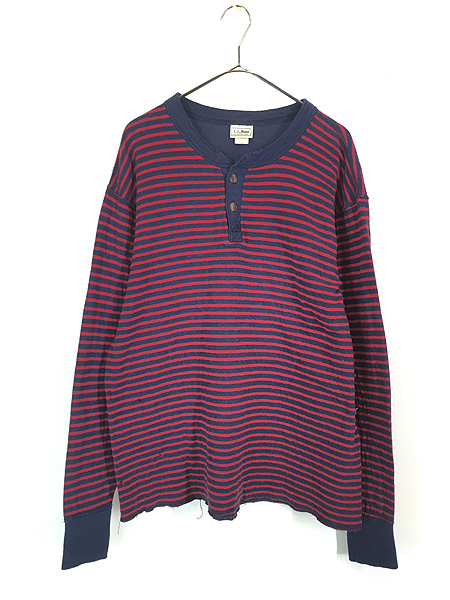 古着 90s USA製 LL Bean 「River Driver's Shirt」 2レイヤー ボーダー