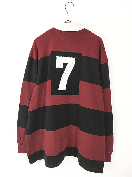 古着 90s POLO SPORT Ralph Lauren 赤×黒 ボーダー ナンバリング