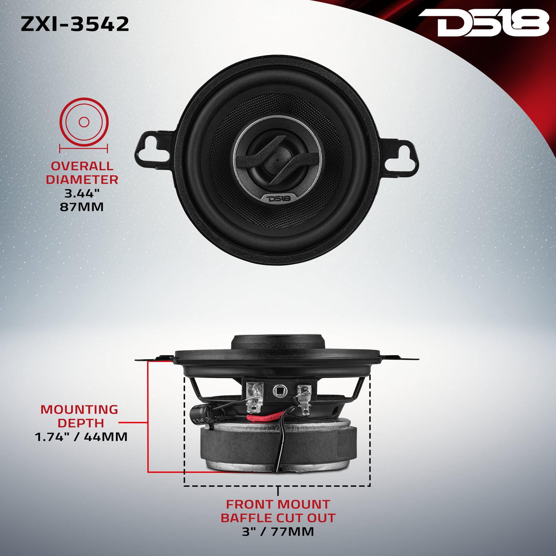 DS18 3.5” 2-Way Full-Range Coaxial Speaker