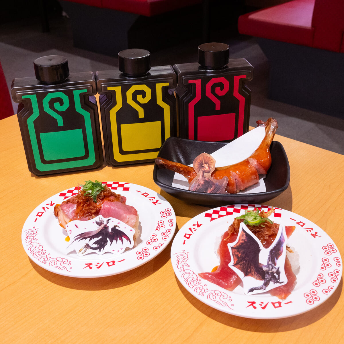 実食レポ】回復薬風ボトルやピック付きメニュー！スシロー