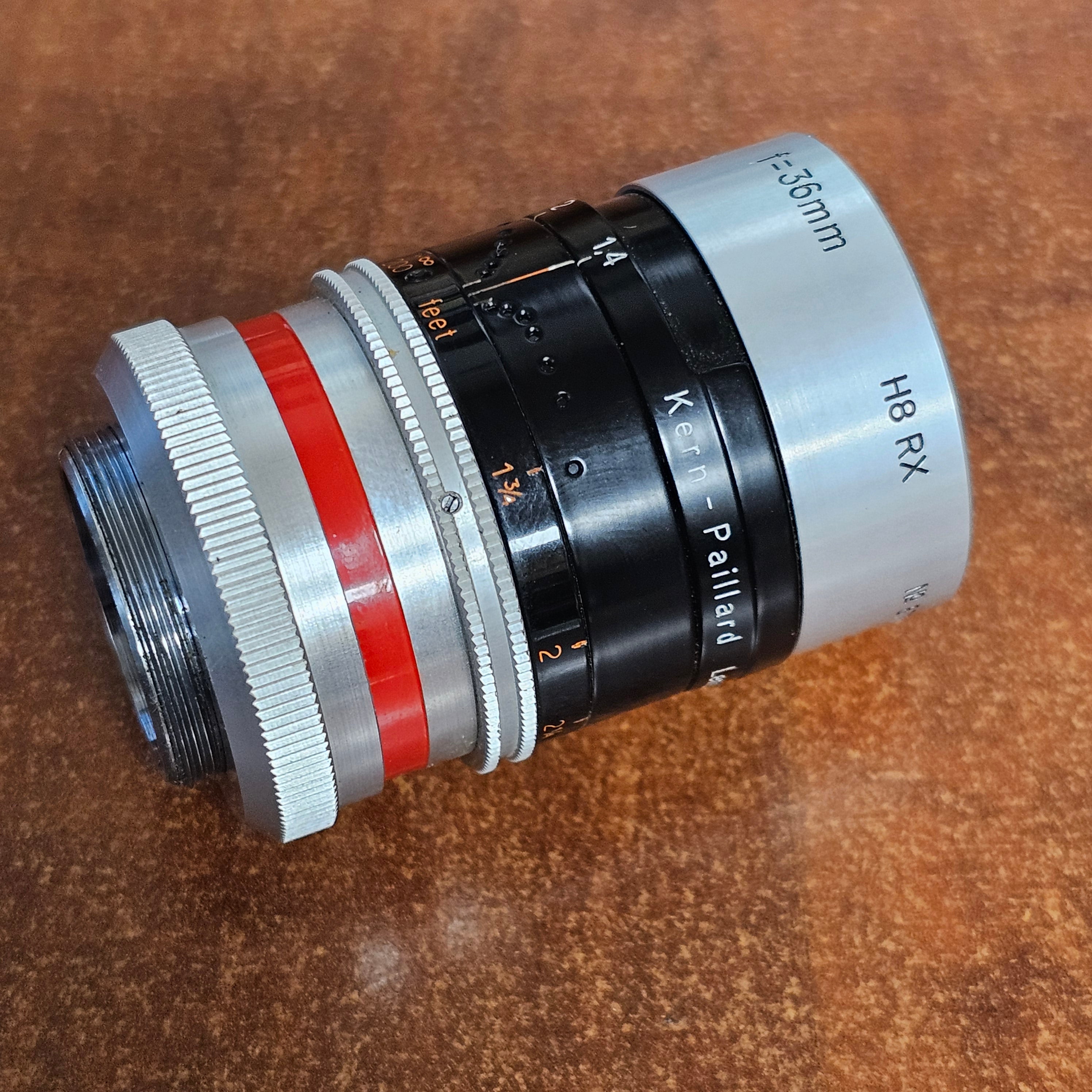 Switar Macro Preset 36mm f1.4 H8 RX C-Mount Lens S# 877442 – Du