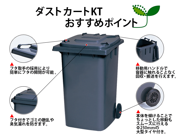 ダストカートKT360／完成品（W715×D855×H1145mm）［環境スマイル］