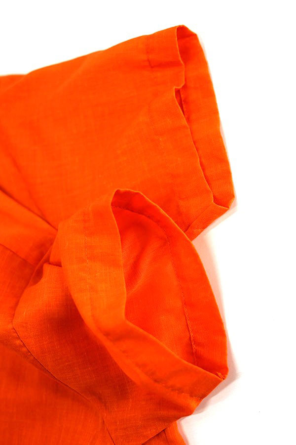 Used Womens 70s USA Hilton Orange Flocky Bowling Shirt Size 34