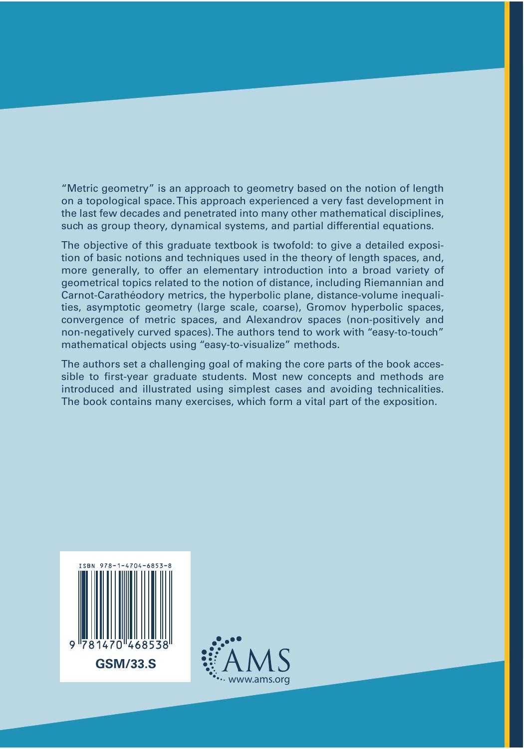 A Course in Metric Geometry