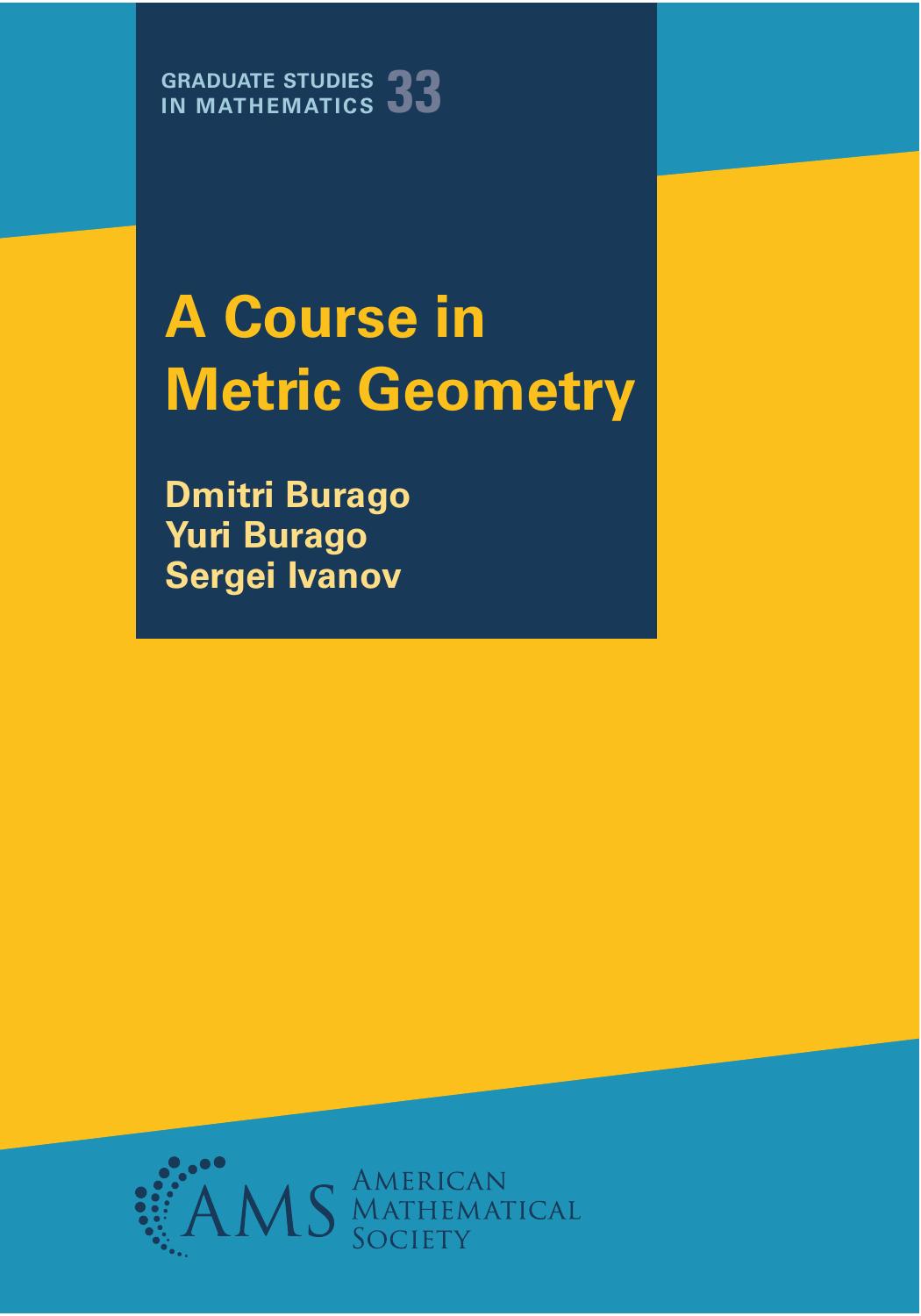 A Course in Metric Geometry
