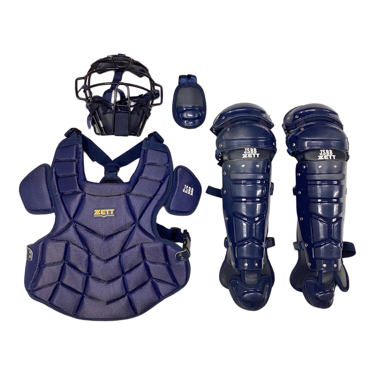 ZETT (ゼット) キャッチャー防具4点セット 軟式野球用 ネイビー ケース