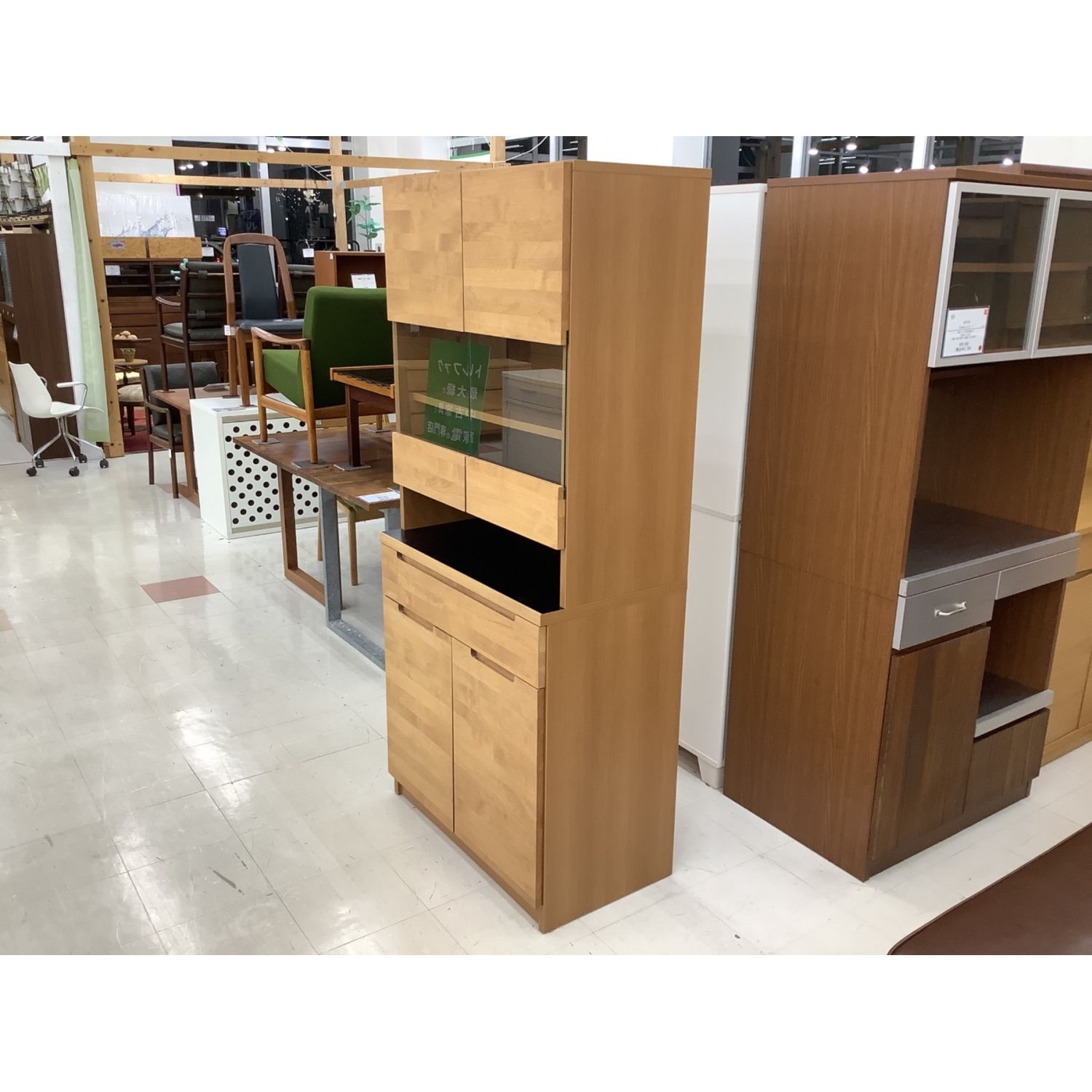 UNICO (ウニコ) 食器棚 ブラウン 2枚扉 アルダー材 WYTHE cupboard