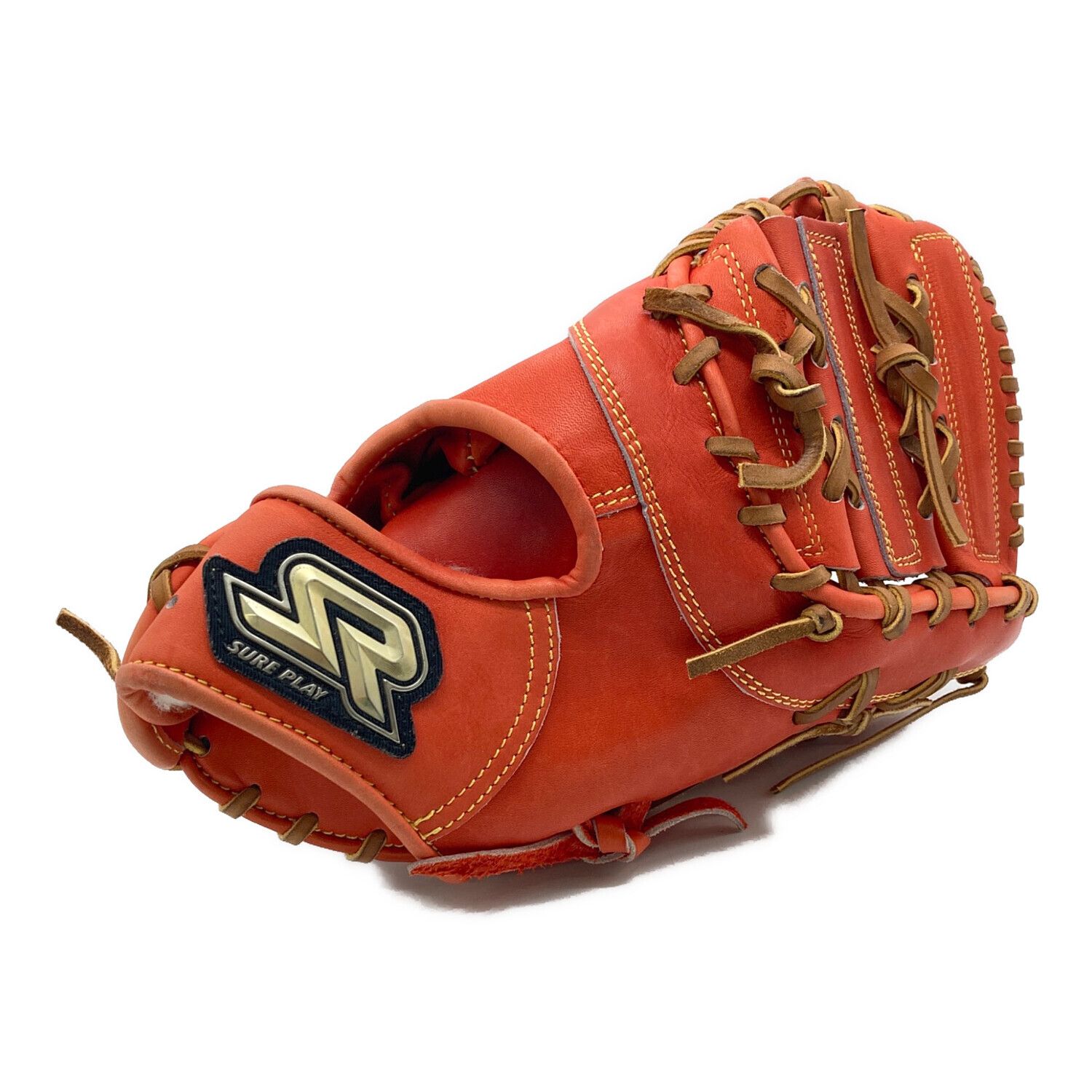 新品未使用】SURE PLAY 硬式内野手用グラブレッドオレンジ【型付け済み
