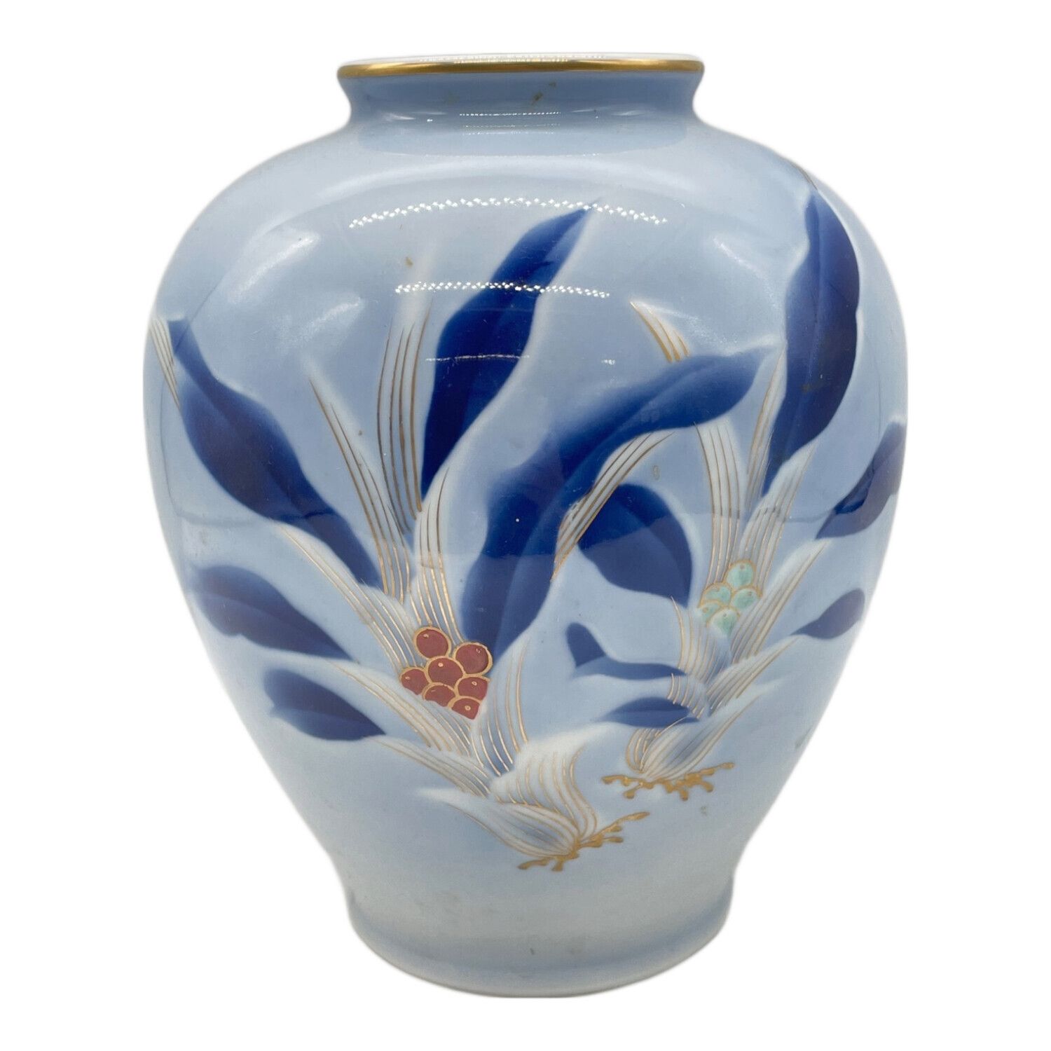 深川製磁 (フカガワセイジ) 花瓶 万年青 ブルー｜トレファクONLINE