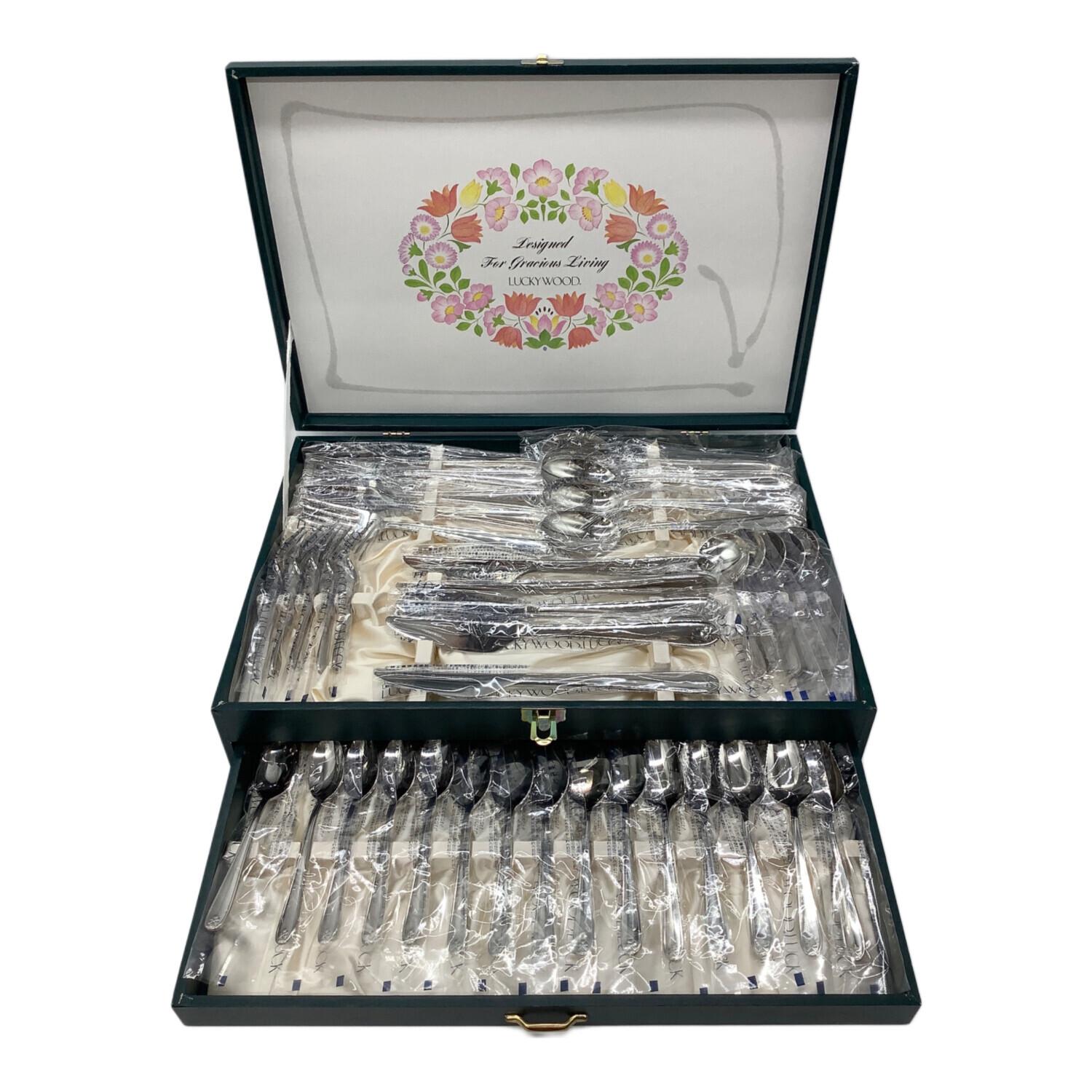 Blossomラッキーウッド カトラリーセット ステンレススチール 40点