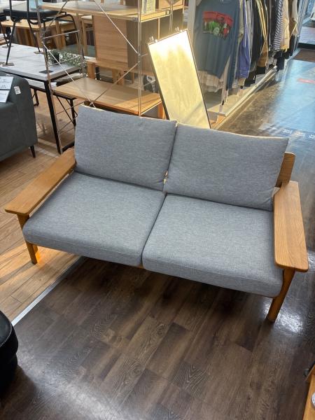 UNICO (ウニコ) 2人掛けソファー ナチュラル×グレー KIRP covering