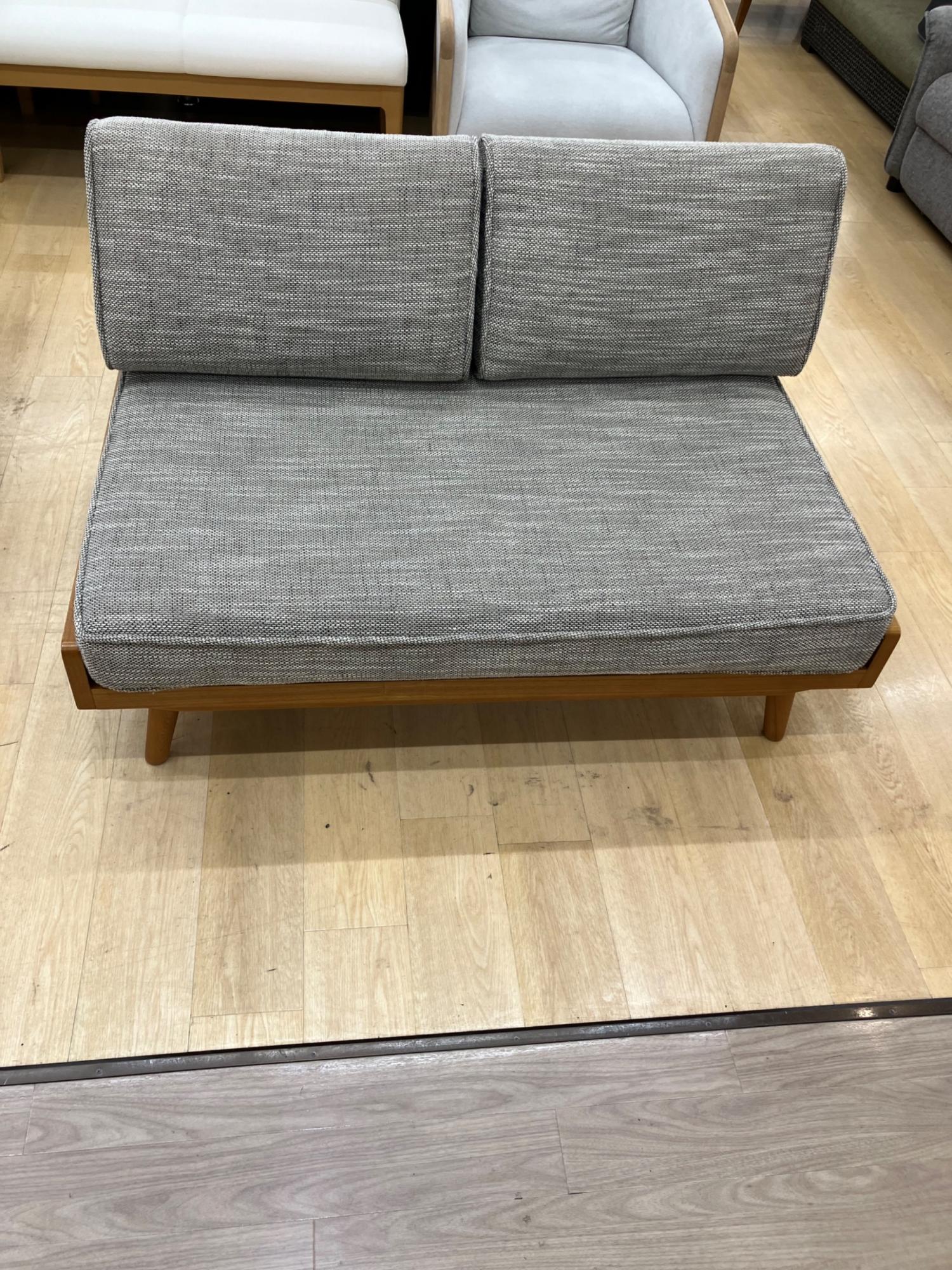 UNICO (ウニコ) 2人掛けソファー W121×D77.5×H77cm グレー×ナチュラル