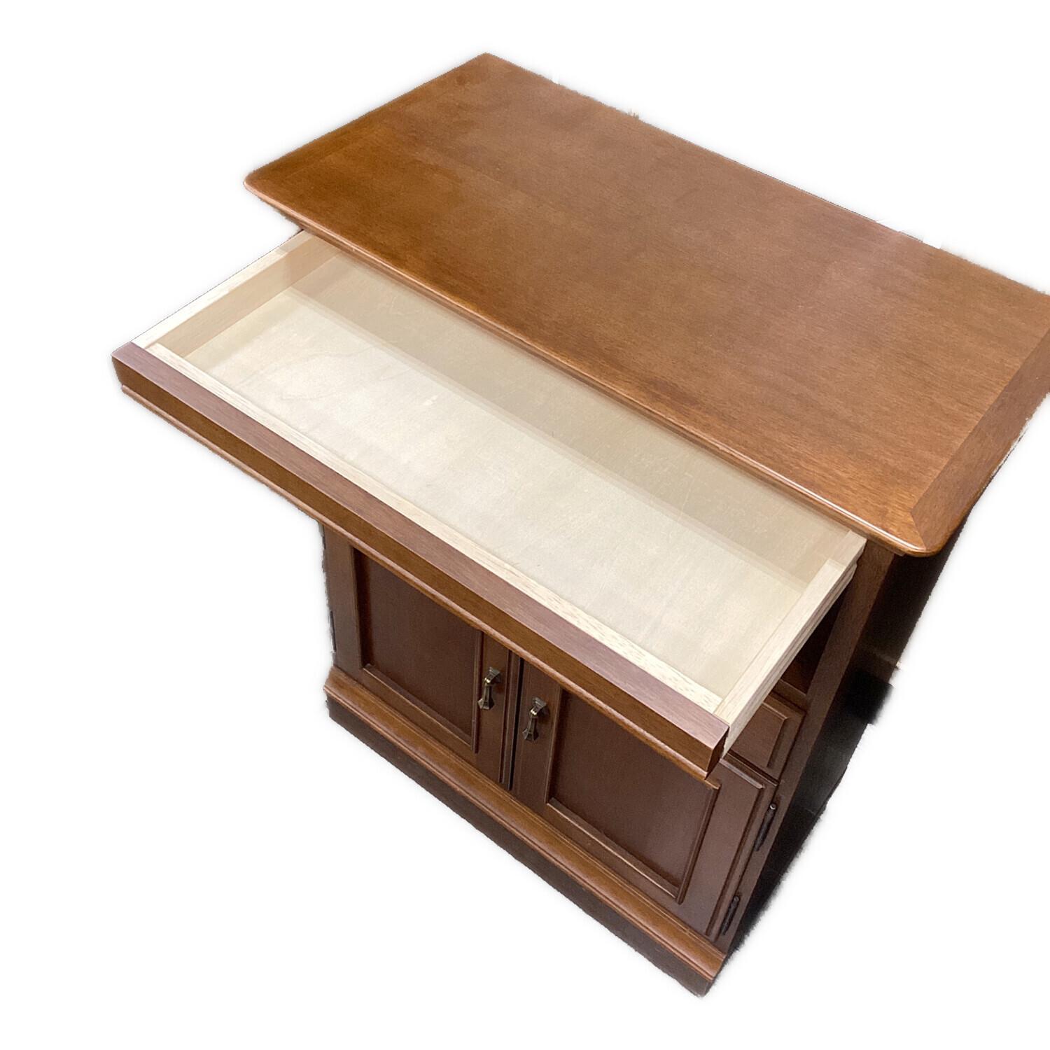 MARUNI (マルニ) 電話台 ブラウン 206 2枚扉 引き出し付 地中海