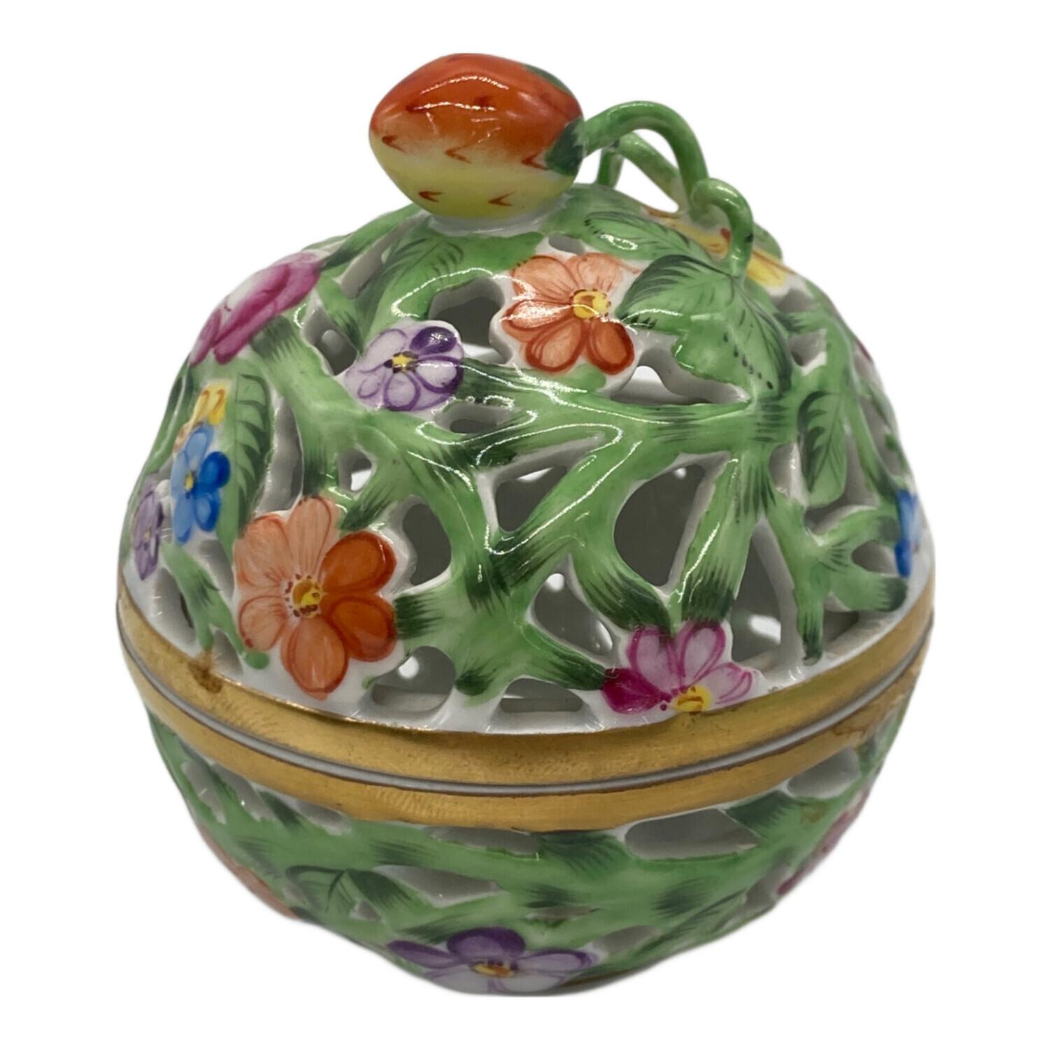 Herend (ヘレンド) 透かしボンボン入れ ボンボニエール ファンタジー