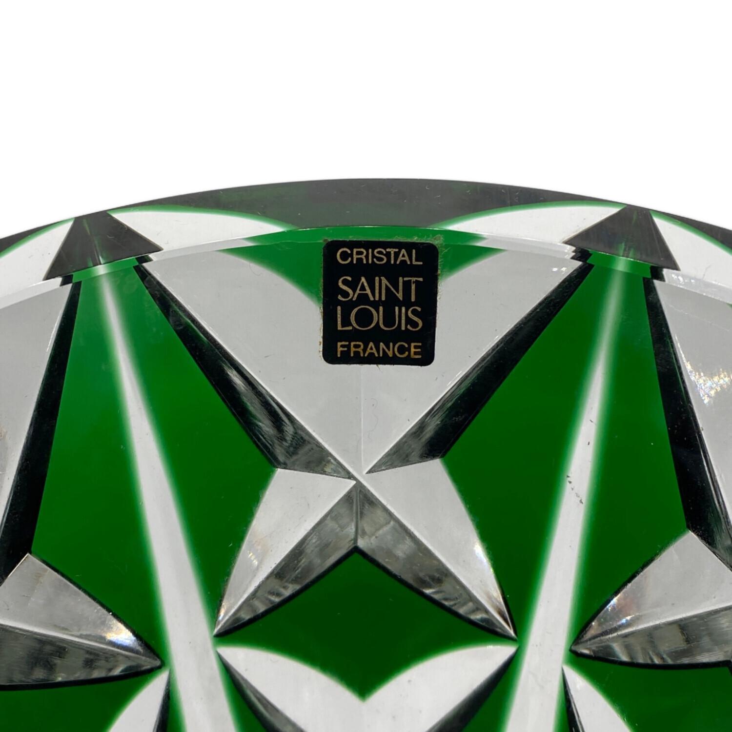Saint Louis (サンルイ) フラワーベース クリスタルガラス グリーン