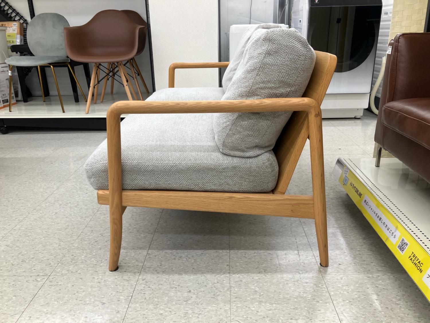 KEYUCA (ケユカ) 2.5人掛けソファー 幅:約150㎝ ナチュラル×グレー