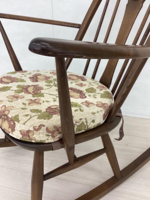 ercol (アーコール) ロッキングチェアー ブラウン×ベージュ/花柄