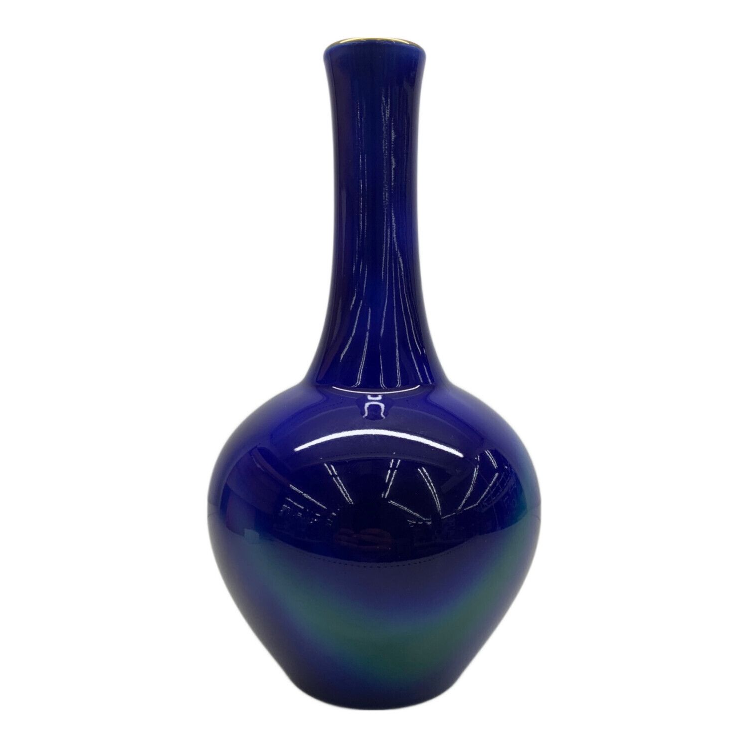 深川製磁 (フカガワセイジ) 花瓶 ルリ三彩 鶴首7号｜トレファクONLINE