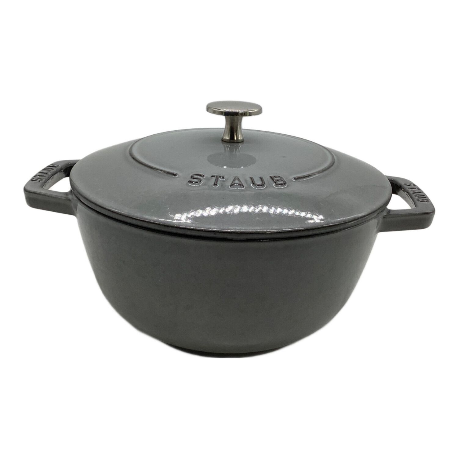 STAUB 鋳鉄 両手鍋 グレー 約18cmSTAUB 鋳鉄 両手鍋 グレー 約18cm