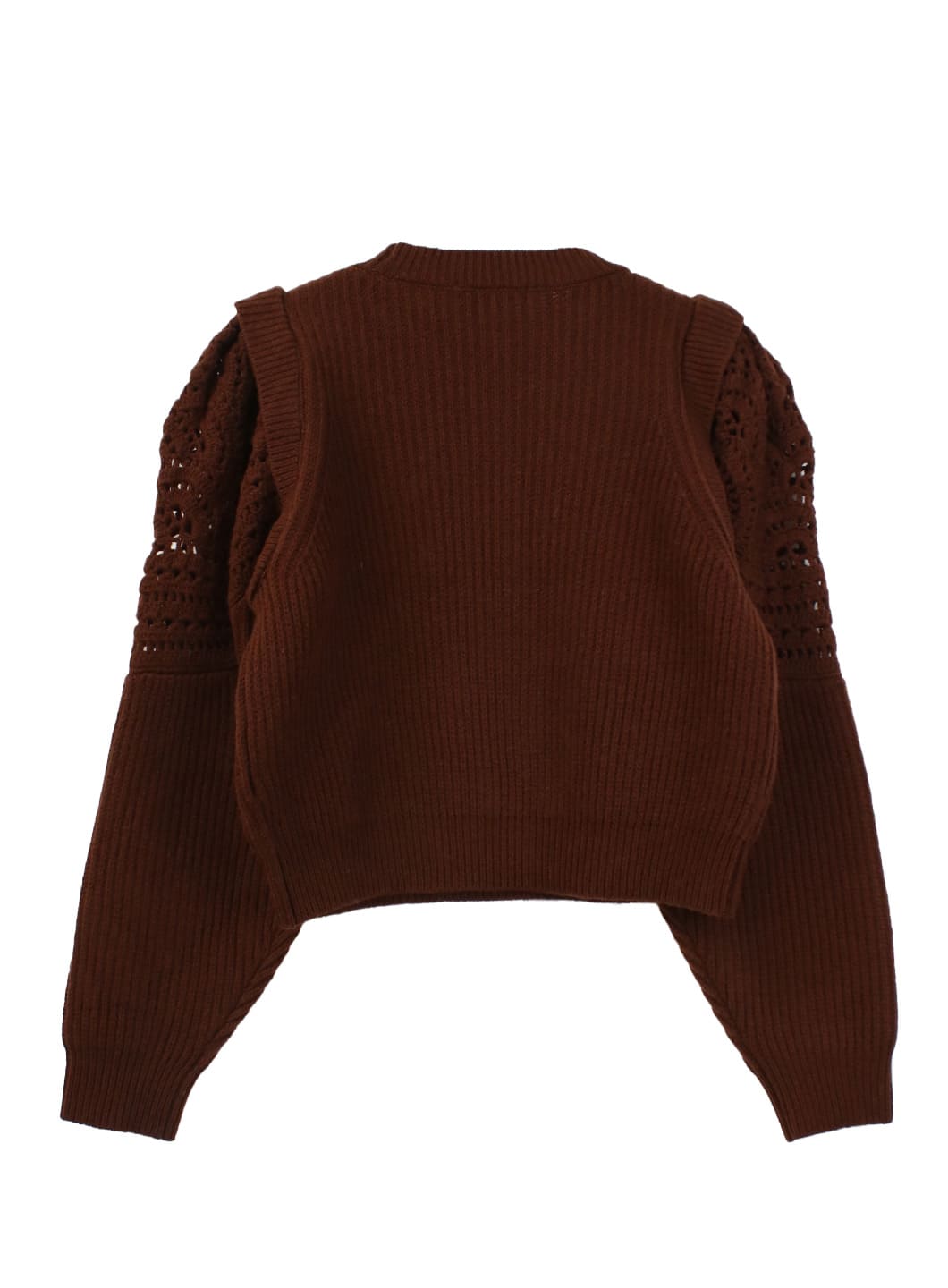 COEL Online Storeパワショルクロシェニット(F ネイビー): TOPS