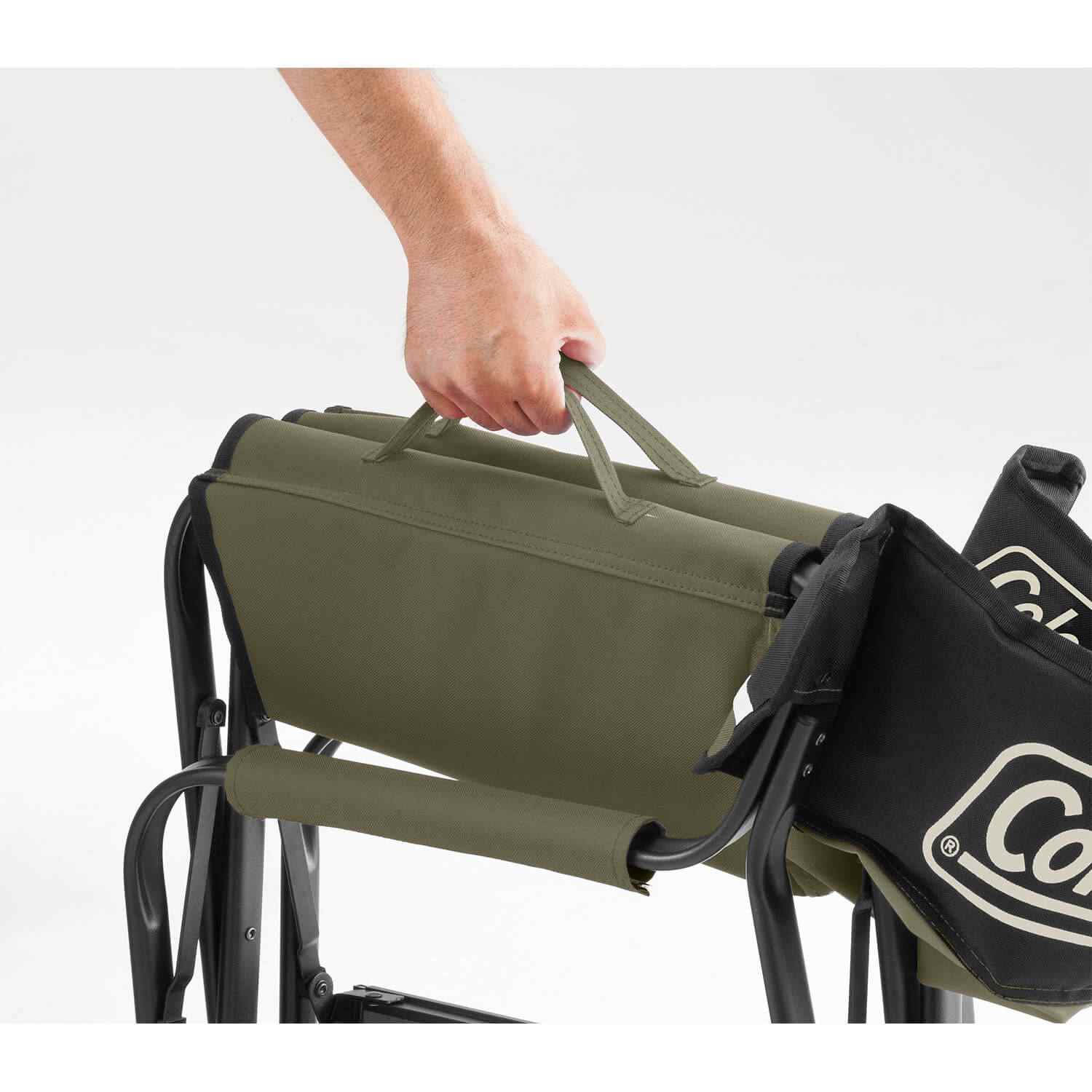 サイドテーブル付デッキチェア(オリーブ)の通販｜キャンプ用品の