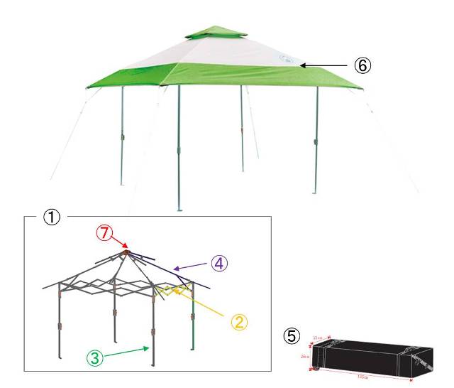 インスタントキャノピー/330ルーフフレーム（1本入り）の通販
