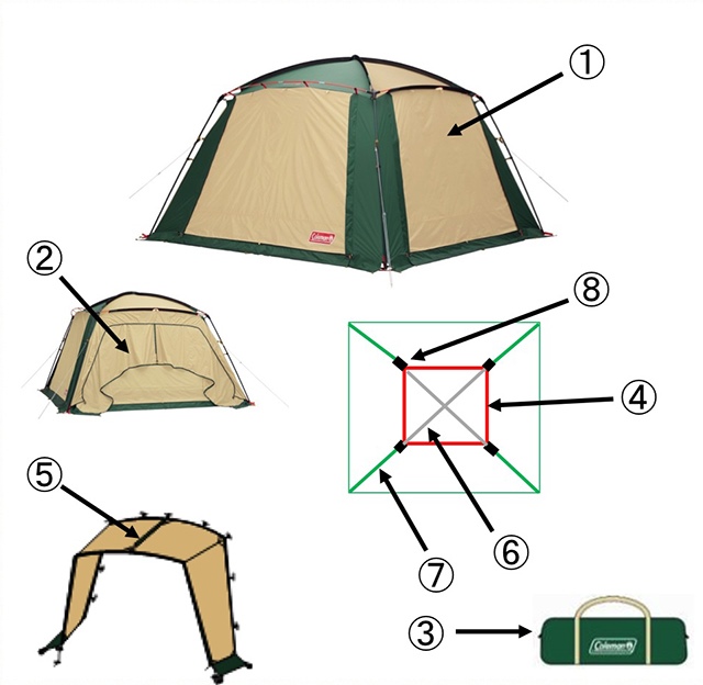 ラウンドスクリーンタープ/340用サイドルーフポール（1本入り）の通販