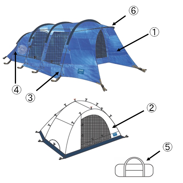 インナーテント ILトンネル2ルームハウス/LDX（デニム） 用の通販