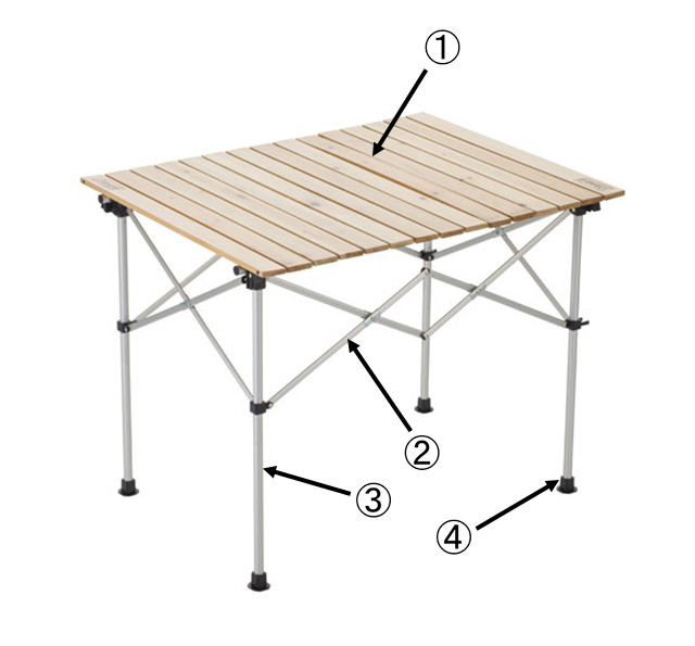 ナチュラウウッドロールテーブル/90用天板セットの通販｜キャンプ用品