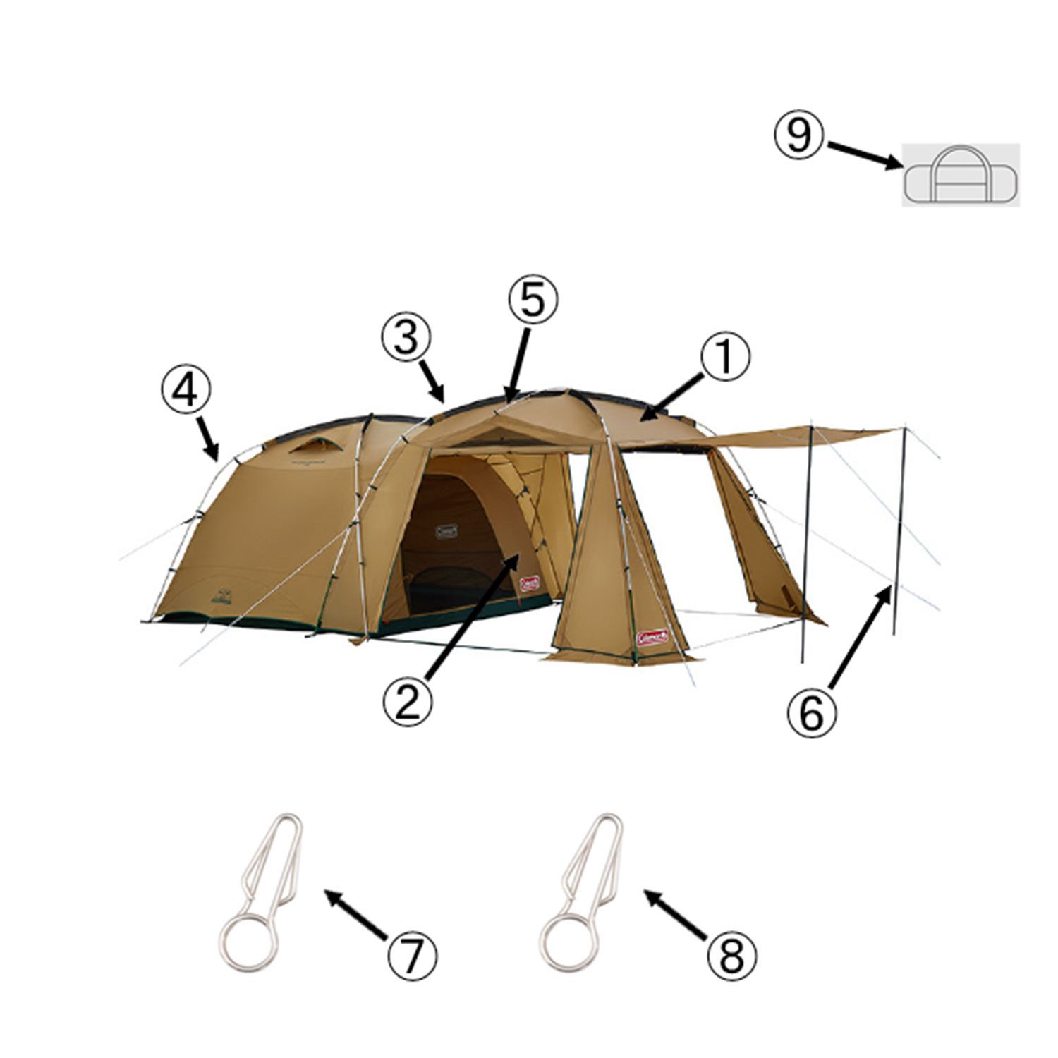 タフスクリーン2ルームハウス/MDX用キャノピーポールの通販