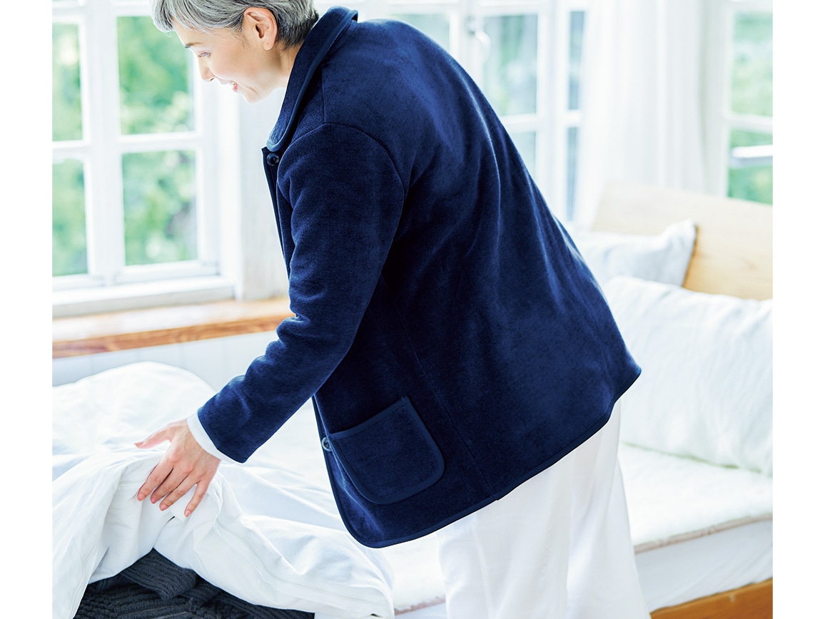 裏ボアフリースあたたかホームカーディガン(02_M 14_ボルドー