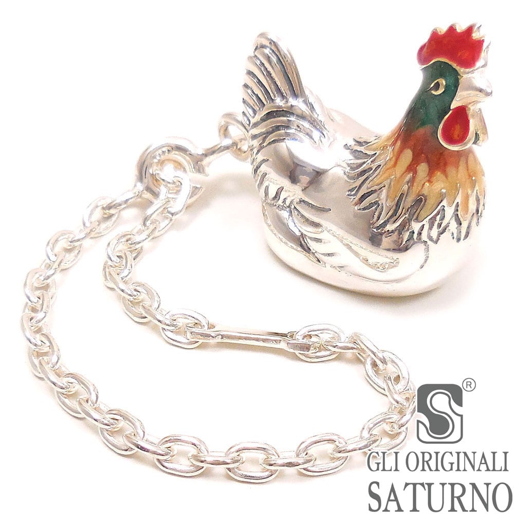 SATURNO サツルノ キーホルダー シルバー925 鶏 ニワトリ イタリア製