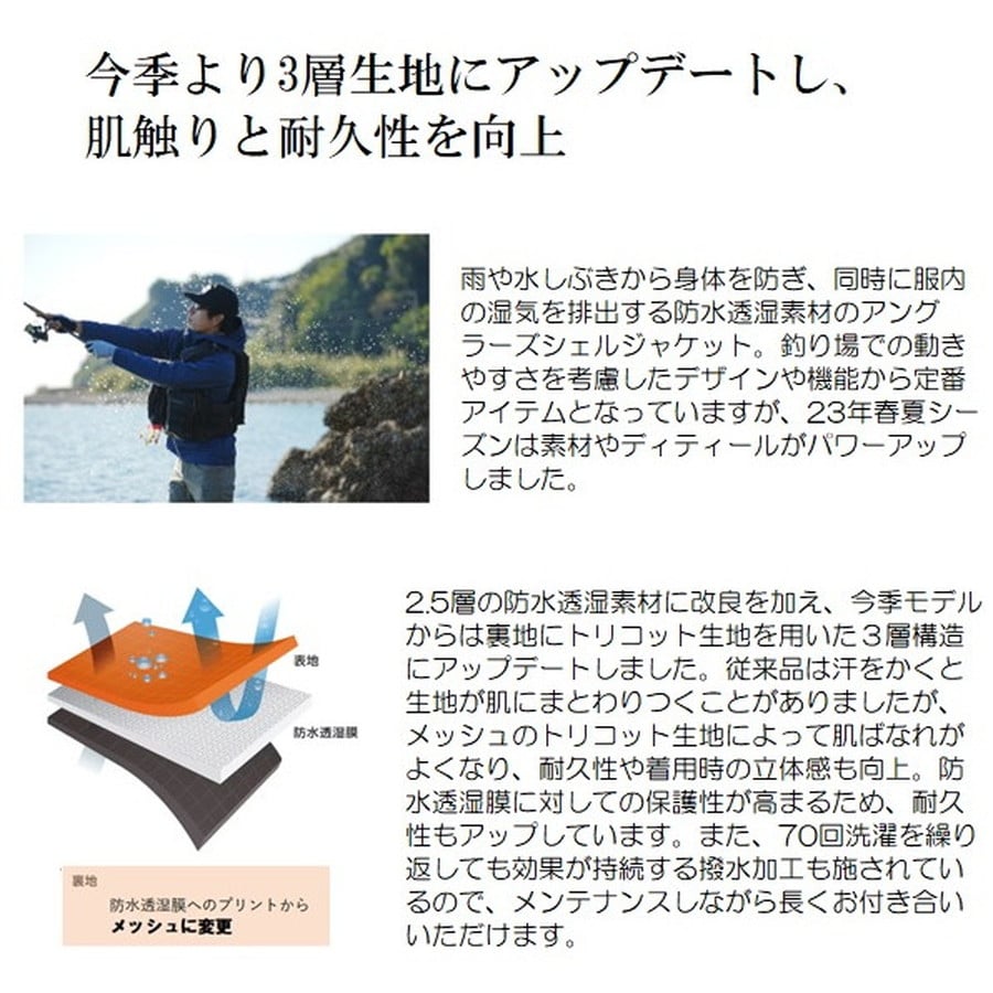 シマノ レインウェア RA-023W アングラーズシェル ジャケット 01