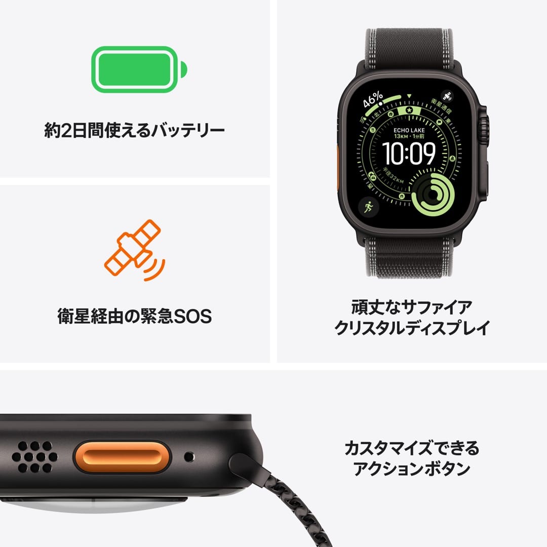 Apple Watch Ultra 3（GPS + Cellularモデル）- 49mmブラック
