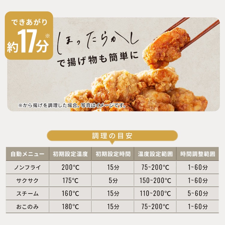 公式］［新商品］過熱水蒸気エア フライヤー FV-M30A-C アイボリー