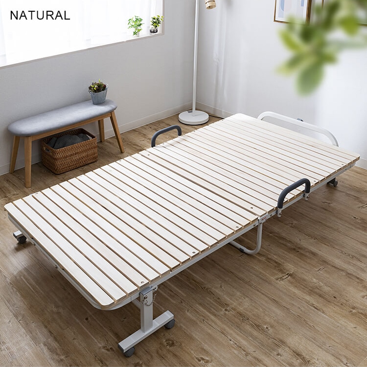 ベッド シングル すのこ 折りたたみ ナチュラル
