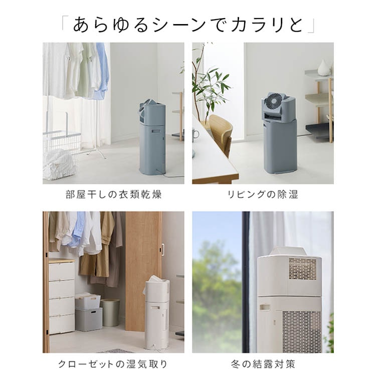 サーキュレーター衣類乾燥除湿機 デシカント式 15畳 5.8L IJDC-P60-C