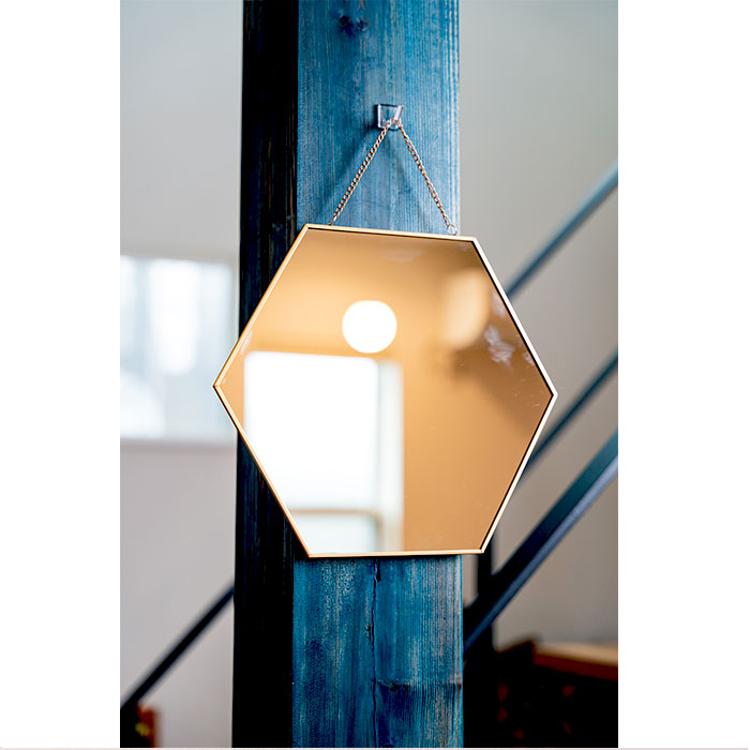 六角形 鏡 通販 六角 ミラー かがみ 壁掛け鏡 アンティークミラー