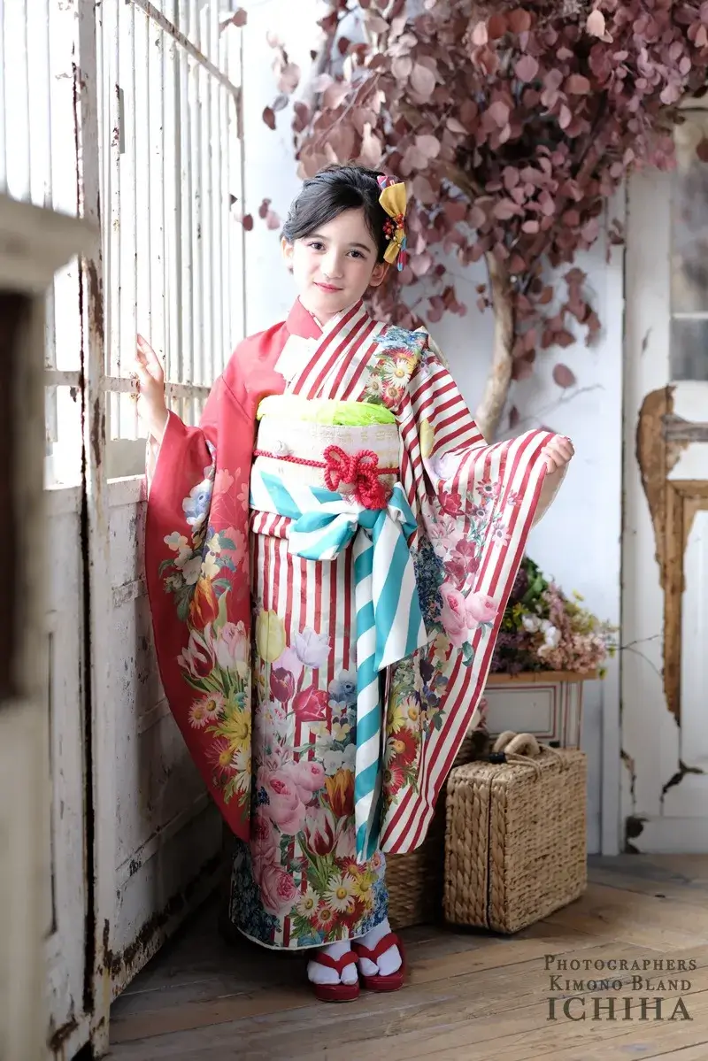 アンティーク女の子 鶴 子供着物 七五三 アンティーク着物 NO8