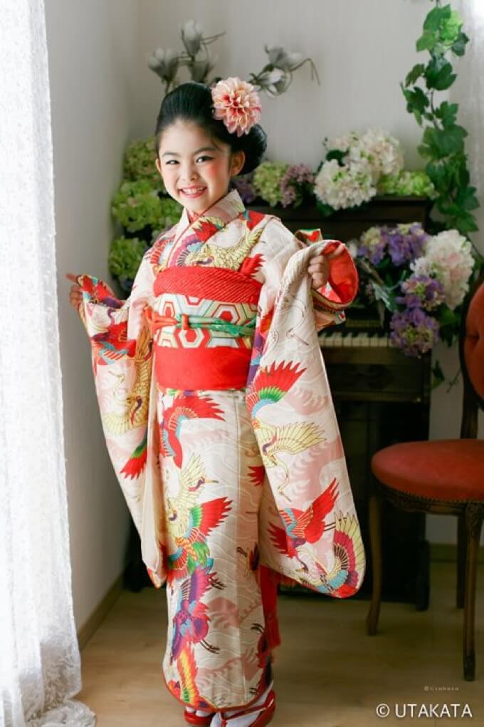 7歳七五三レンタル アンティーク復刻 初鶴