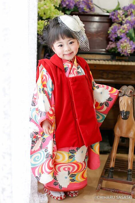 3歳アンティーク着物レンタル 大正ロマン レトロピンク｜着物レンタル