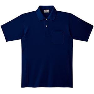 エコ帯電防止 半袖ポロシャツ PS17上 ネイビー| 作業服・作業着