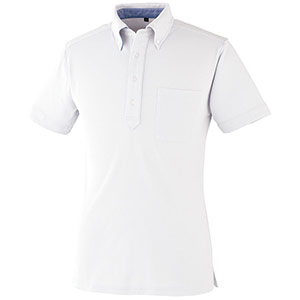 DRY ボタンダウン 半袖ポロシャツ 9020－90 ホワイト SS