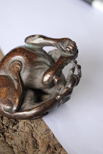 洋犬 銅鎮/鎮紙/文鎮 M181｜骨董店 のびる 古美術 骨董 和風建具 蔵戸