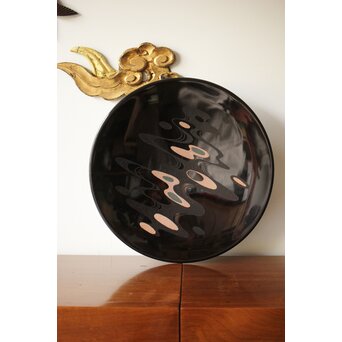 音丸香 彫漆三足脚付き盆 Q362｜骨董店 のびる 古美術 骨董 和風建具